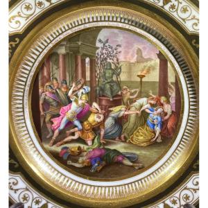 Royal Manufacture Of Naples Circa 1780: The Death Of Priam At The Palace Of Troy By Domenico Venuti
