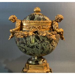 Marble And Bronze Cup Decorated With Fauns, France Circa 1880