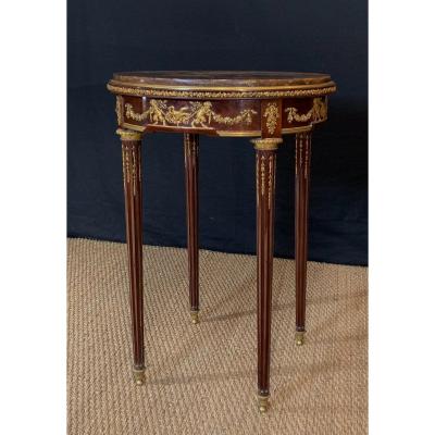 Louis XVI Style Pedestal Table In Mahogany And Bronze By François Linke Index 641