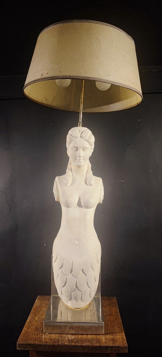 Grande Lampe Design Statue Sirène 