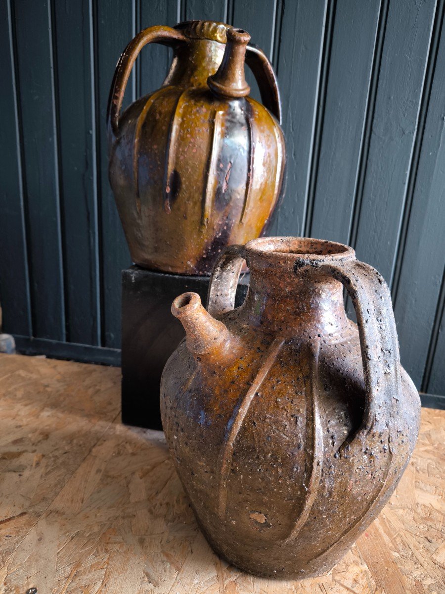 18th Century Pottery Walnut Oil Jar From Central France -photo-6