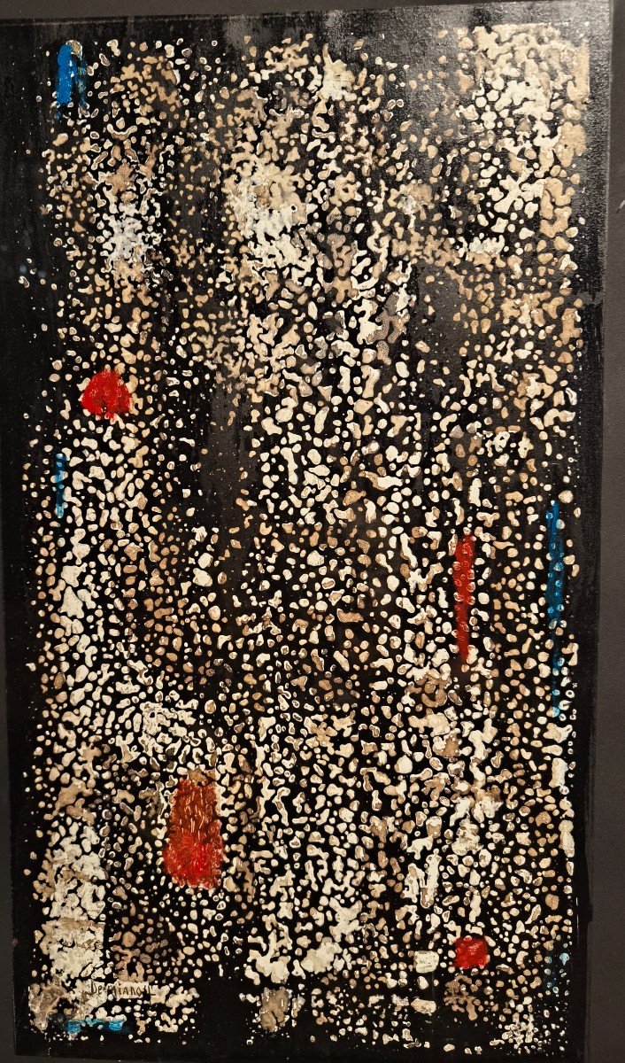 Abstract Painting Signed Demianoff Sétoise School 