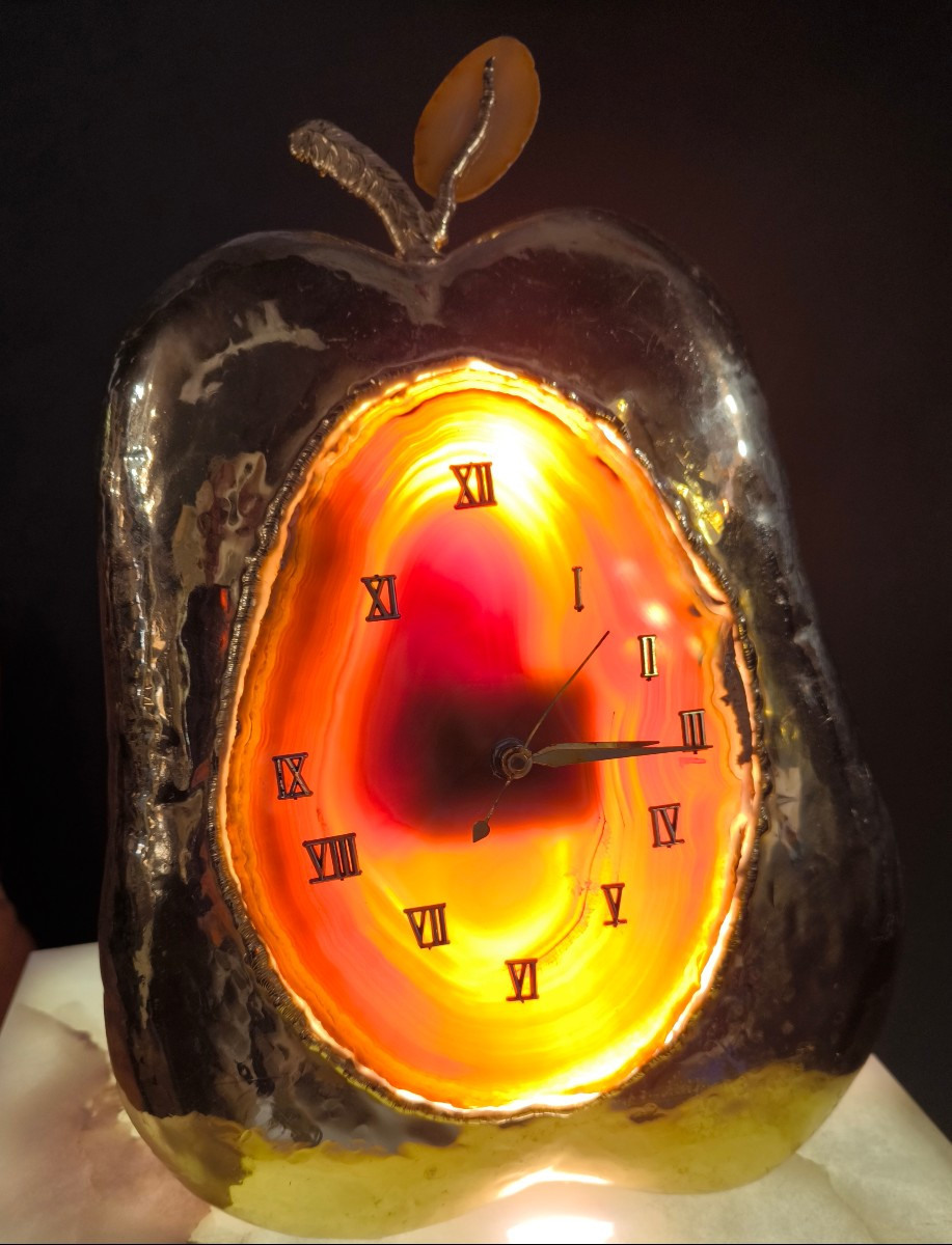 Horloge pendule lampe  modèle pomme de Duval Brasseur 
