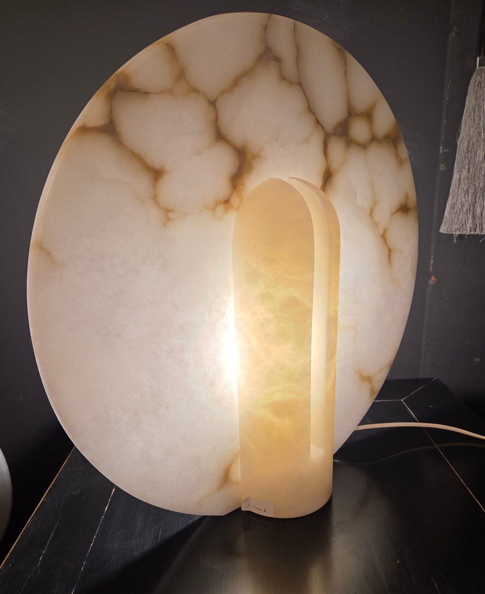 Paire de lampes design en albatre -photo-2