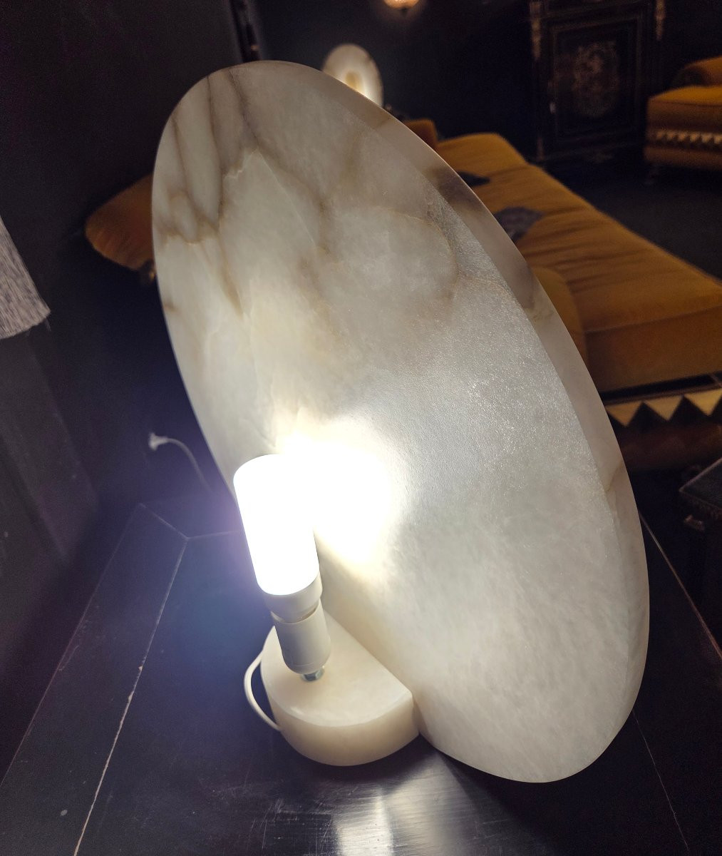 Paire de lampes design en albatre -photo-3