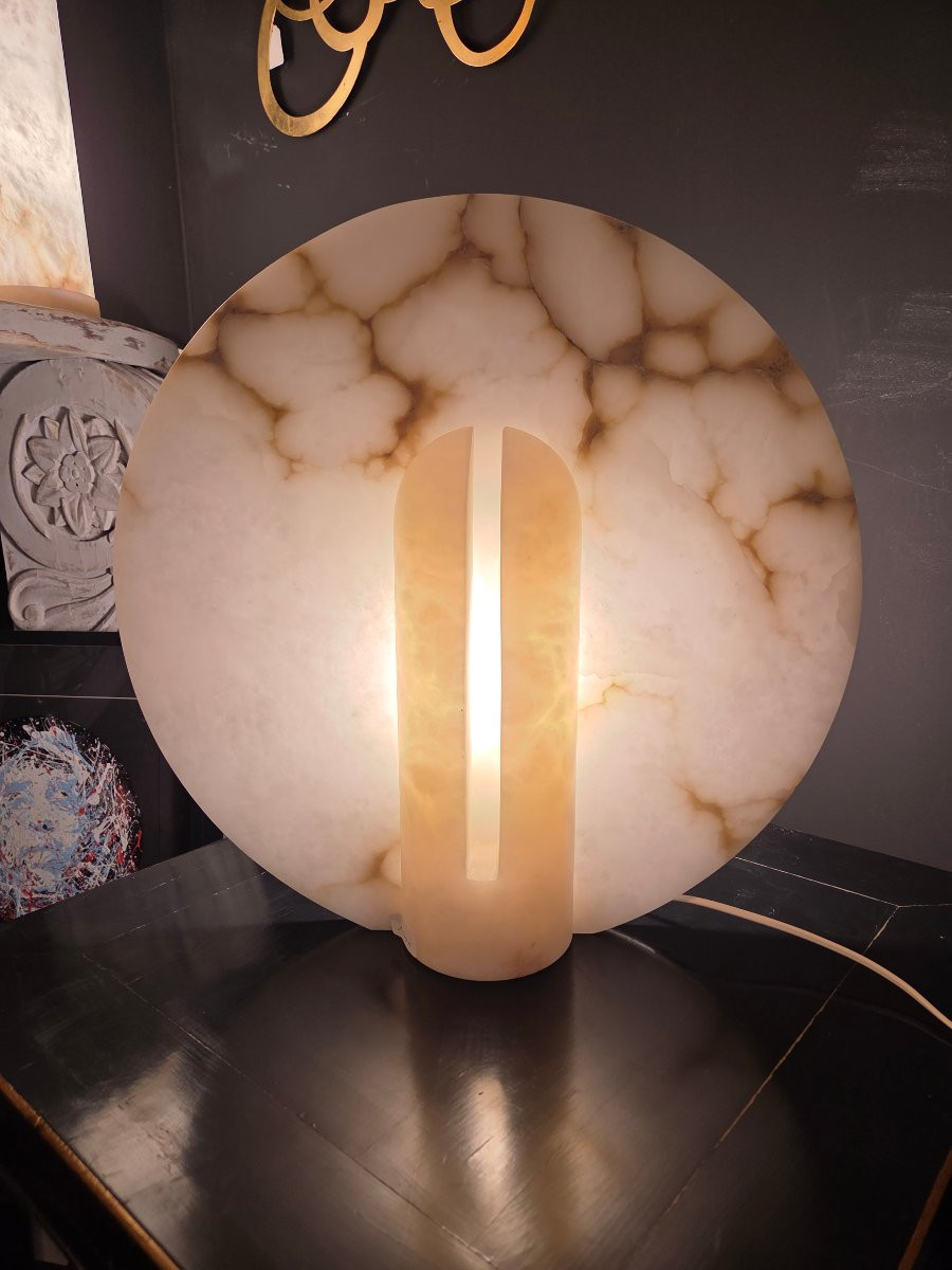 Paire de lampes design en albatre -photo-1