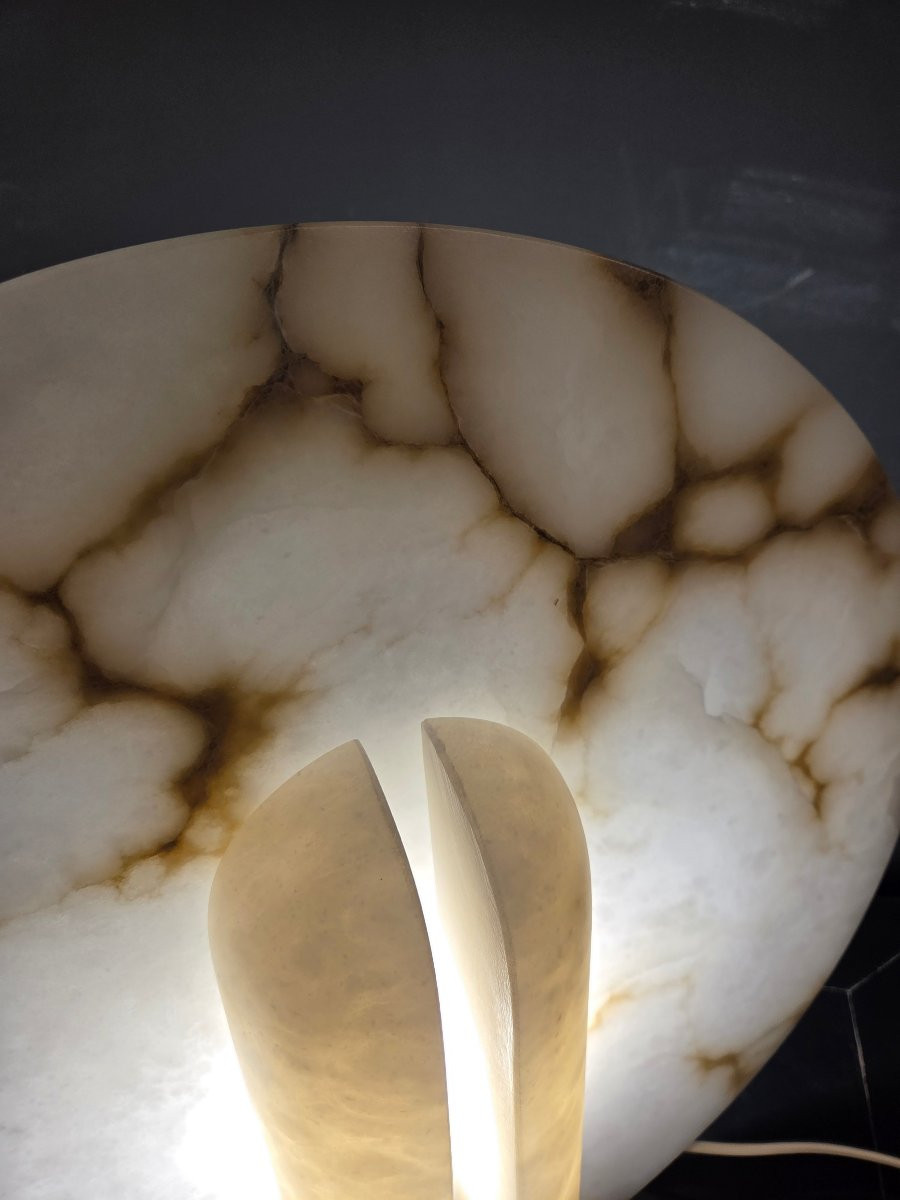 Paire de lampes design en albatre -photo-2