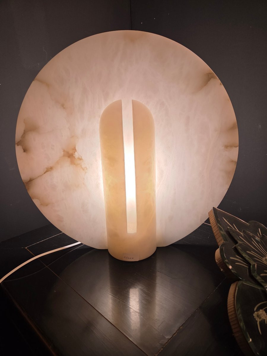 Paire de lampes design en albatre -photo-3