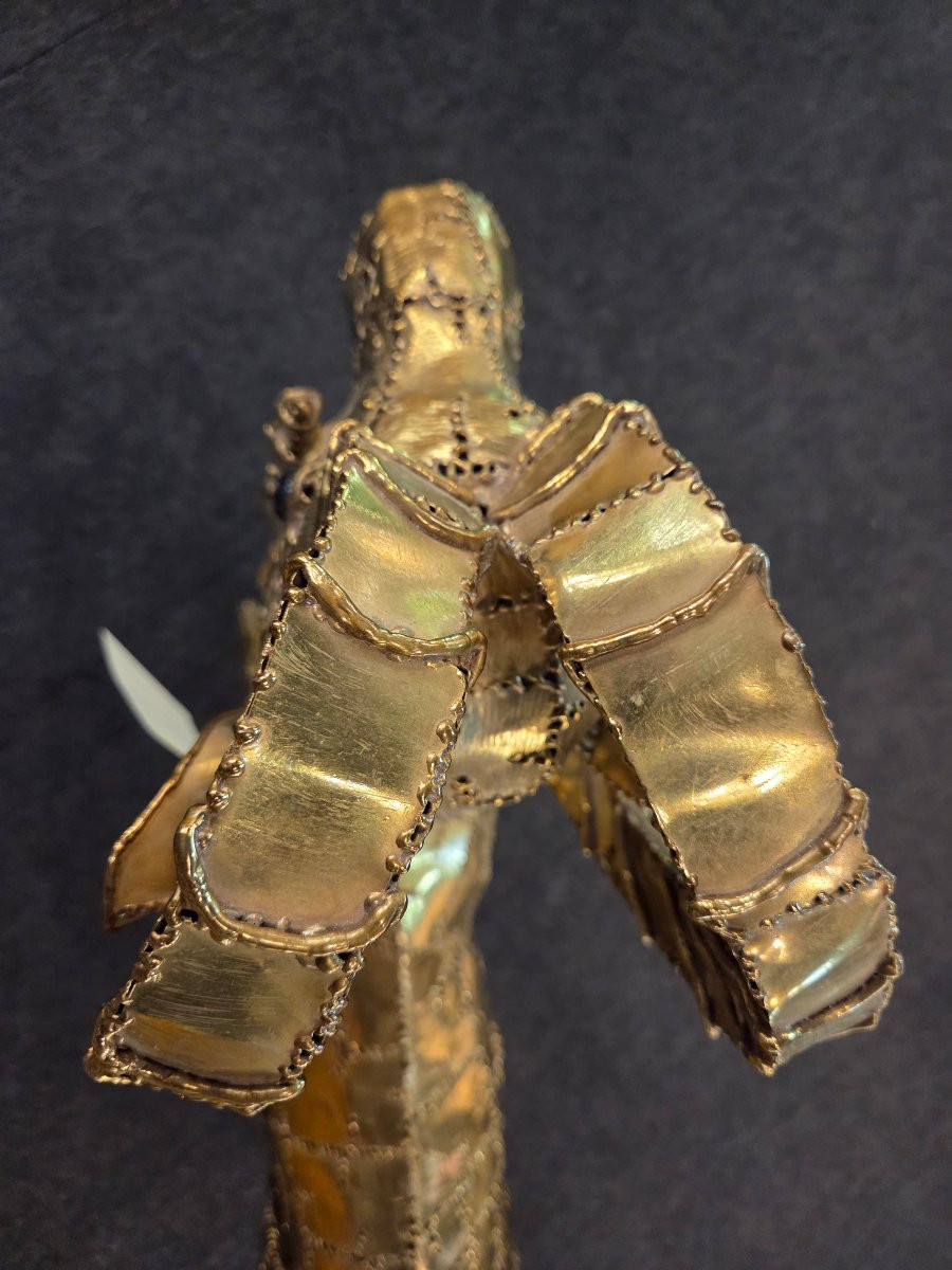 Italian Designer's Welded Brass Sculpture/statue Bustamente-photo-3