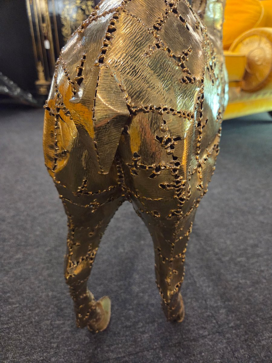 Italian Designer's Welded Brass Sculpture/statue Bustamente-photo-2