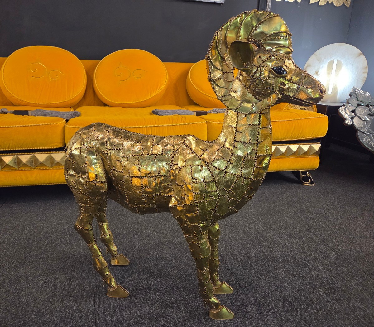 Italian Designer's Welded Brass Sculpture/statue Bustamente