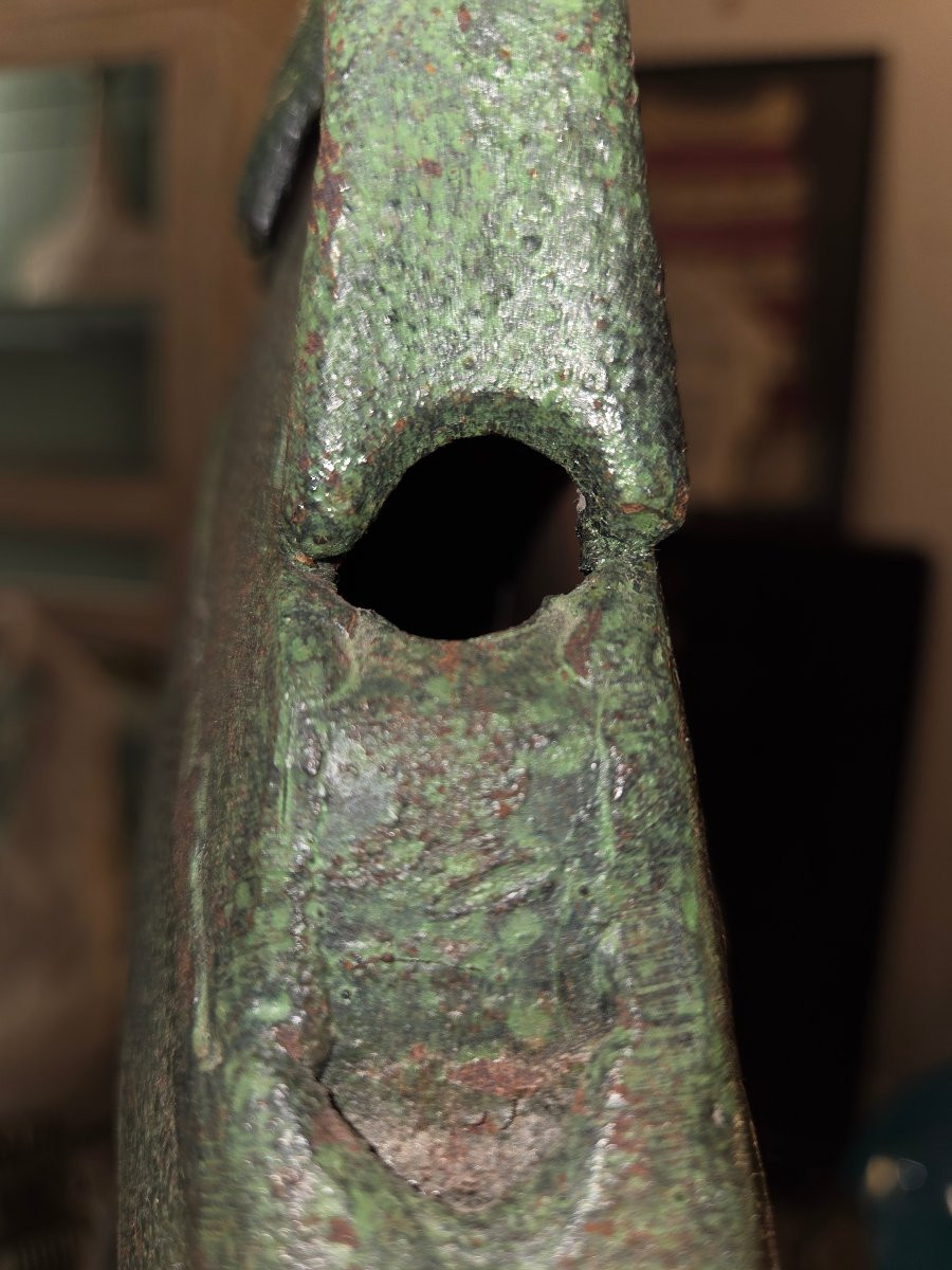 Modern Sculpture In Patinated Iron By Henri Terres, 1992-photo-2