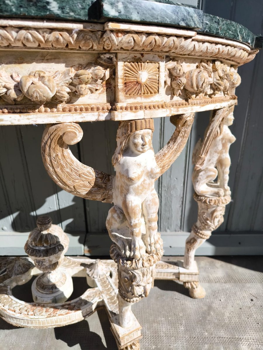 Empire Style Half-moon Console Table With 4 Feet-photo-4