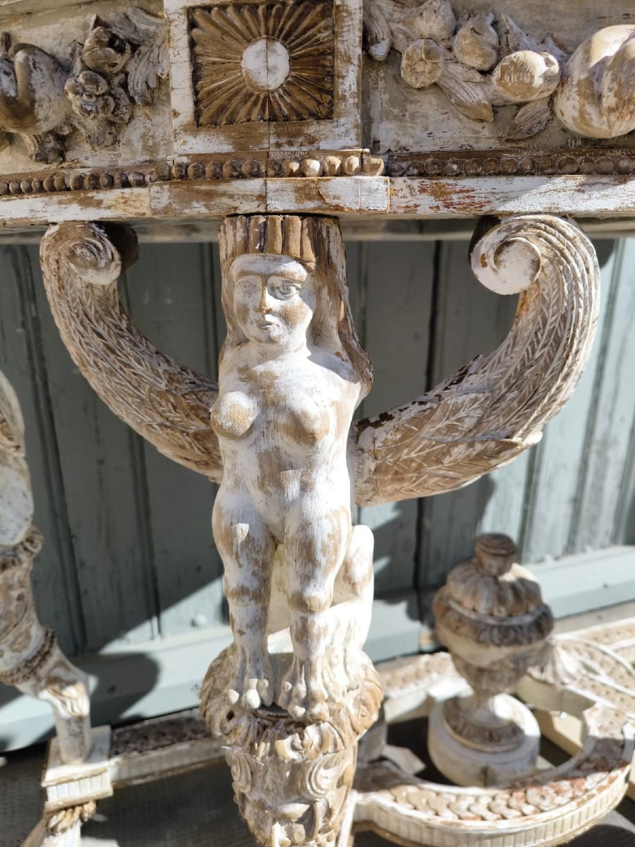 Empire Style Half-moon Console Table With 4 Feet-photo-5