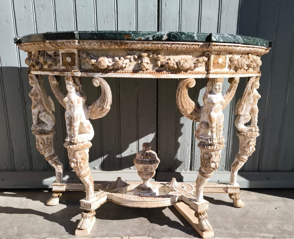 Empire Style Half-moon Console Table With 4 Feet