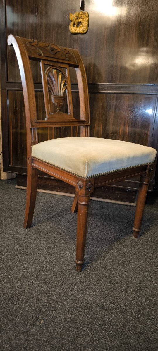 Set Of 12 Walnut Chairs, Empire Period-photo-3