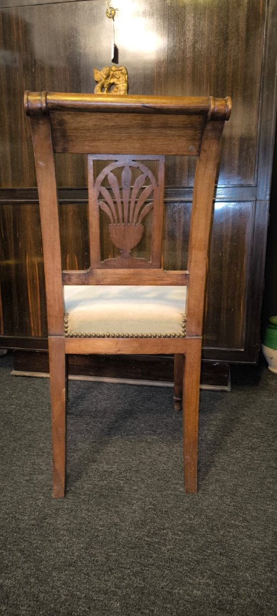 Set Of 12 Walnut Chairs, Empire Period-photo-4