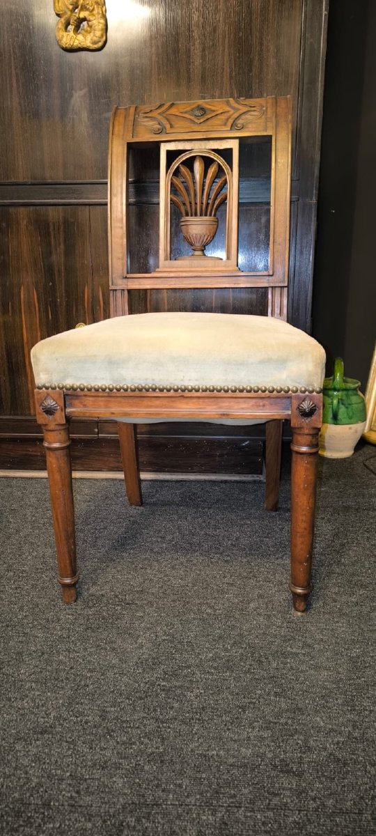 Set Of 12 Walnut Chairs, Empire Period-photo-5