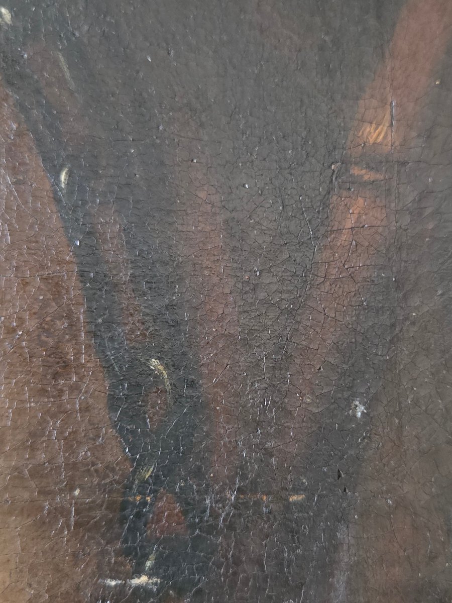 Tableau huile sur toile datée 1788 Christ au roseau Ecce Homo-photo-5