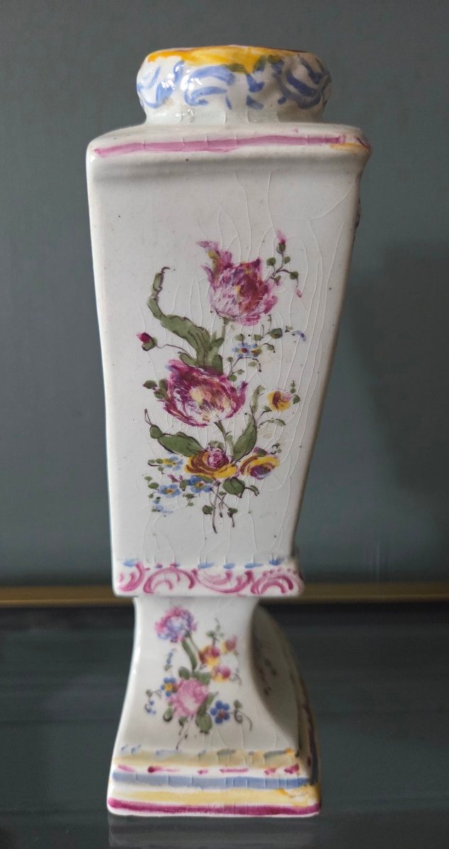 Tulipière pique fleurs en faience Est France signée Aprey -photo-4