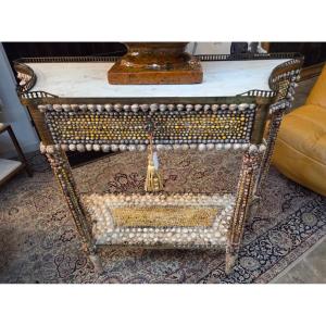 Console Louis Louis XVI  coquillages  mobilier de grotte