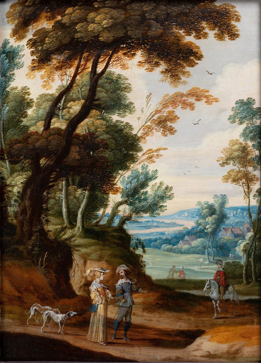 Paire de paysages,  Gillis van Coninxloo II (atelier)– Flandres c. 1600.-photo-4