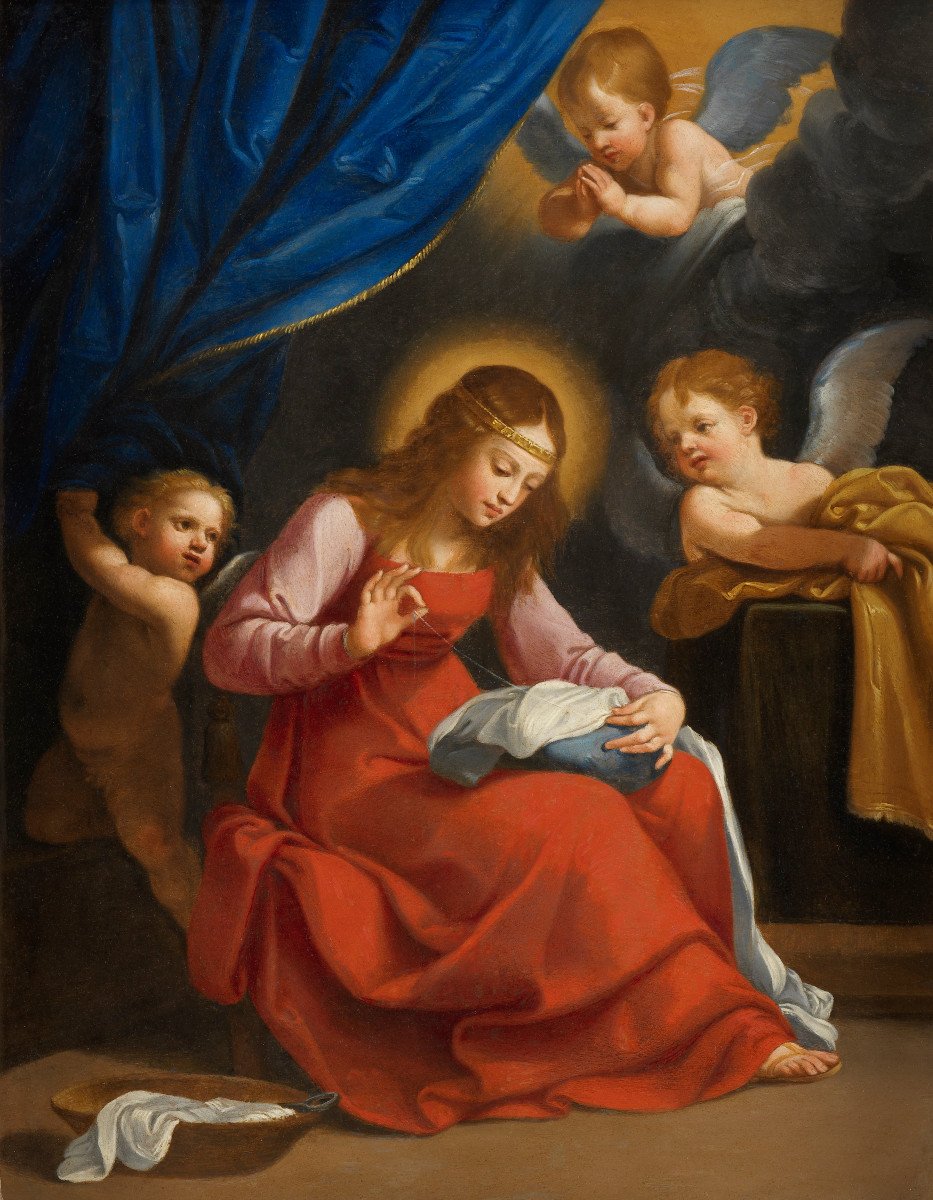 The Virgin Sewing, School Of Guido Reni (1575 – 1642)-photo-2