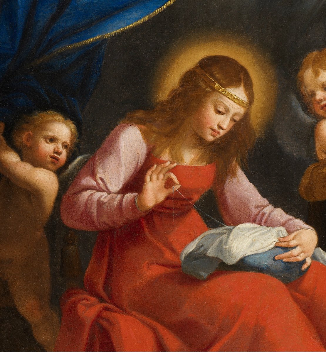 The Virgin Sewing, School Of Guido Reni (1575 – 1642)-photo-3
