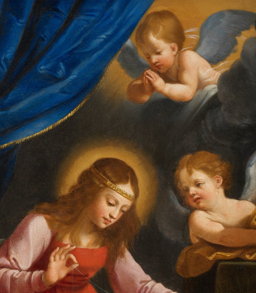 The Virgin Sewing, School Of Guido Reni (1575 – 1642)-photo-4