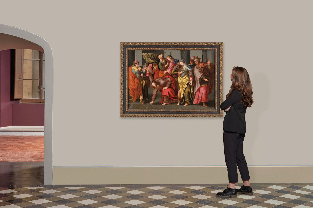 Christ And The Adulterous Woman - Suite Of The Master Of The Prodigal Son Circa 1600-photo-4