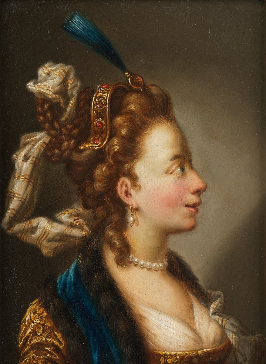 Portrait d’une princesse orientale – Entourage de Rembrandt H. van Rijn (1606 – 1669)-photo-2
