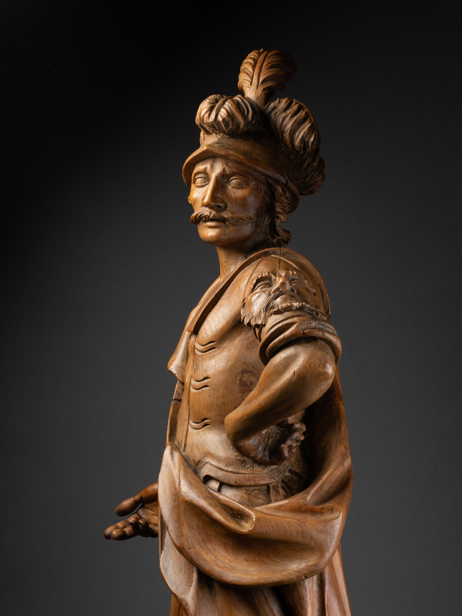 Saint Florian – Sculpture In Swiss Pine, Alpine Work (france Or Italy) From The 17th Century-photo-4