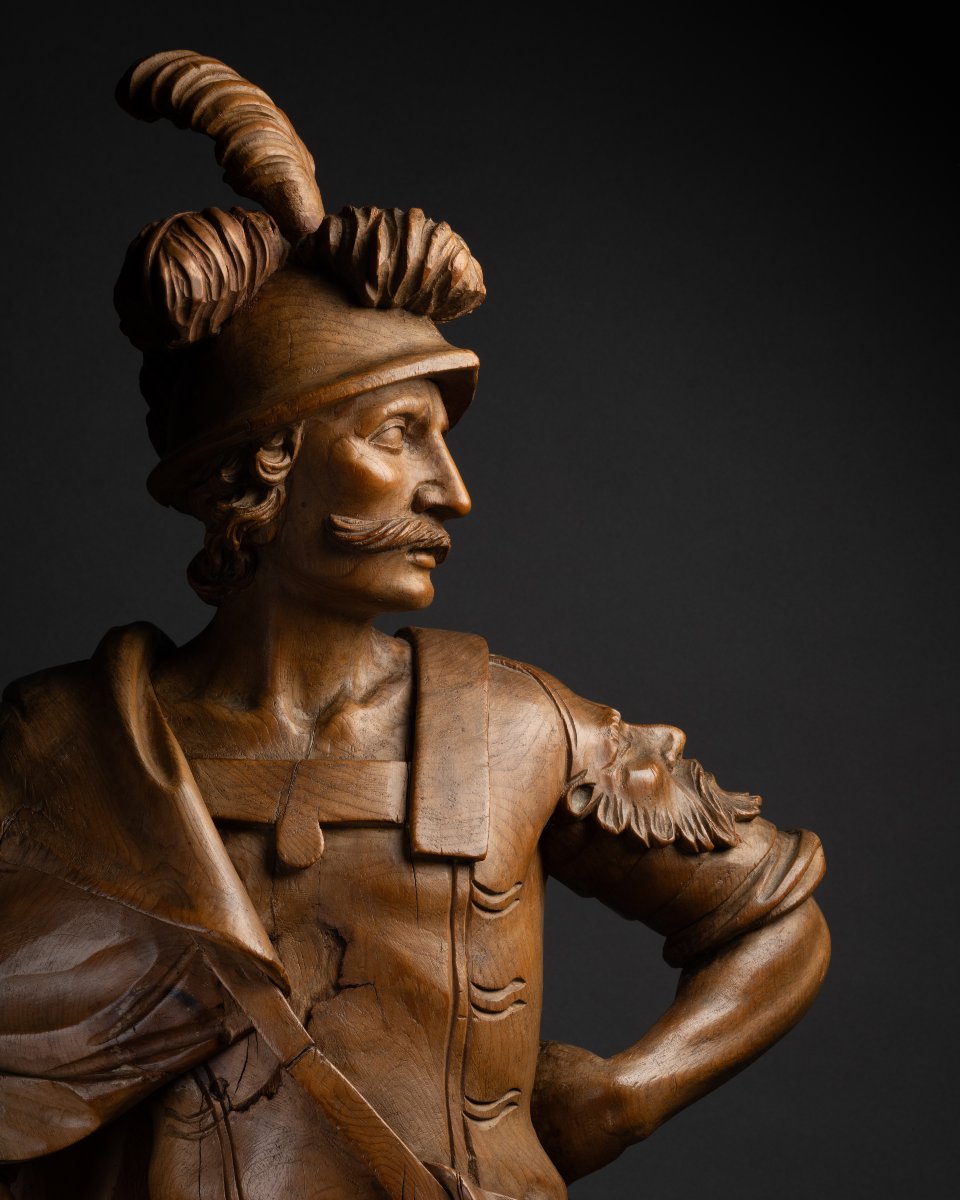 Saint Florian – Sculpture In Swiss Pine, Alpine Work (france Or Italy) From The 17th Century-photo-1