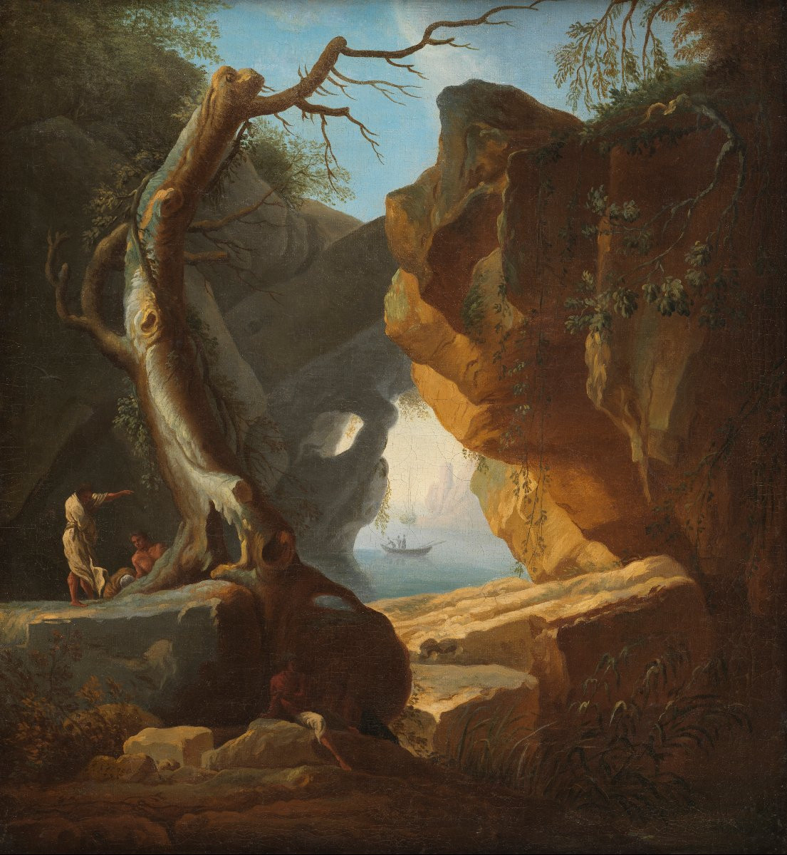 Pêcheurs à l’abri des falaises – Claude Joseph Vernet (1714 – 1789)-photo-2