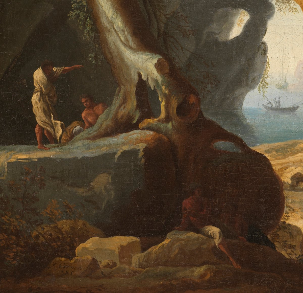 Pêcheurs à l’abri des falaises – Claude Joseph Vernet (1714 – 1789)-photo-4