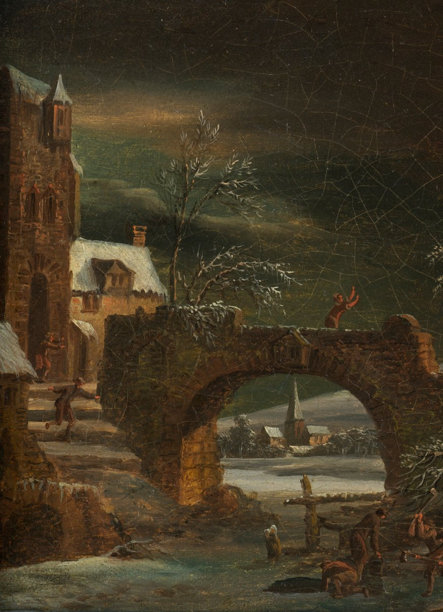 L’église en feu et l’incendie à la ferme – Attribué à Daniel van Heil (1604 – 1662)-photo-4