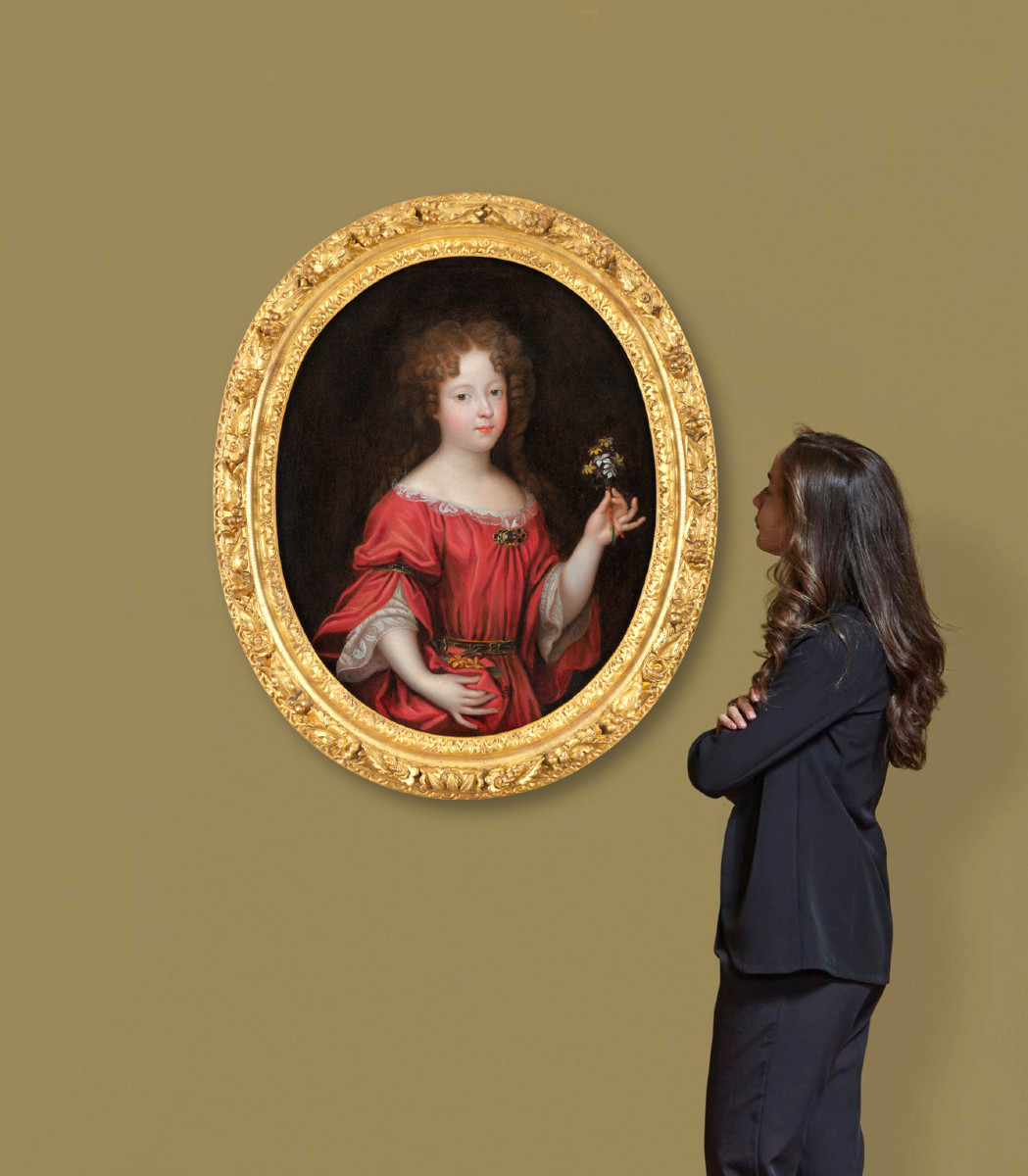 Young Princess With Flowers – Entourage Of Pierre Mignard-photo-1