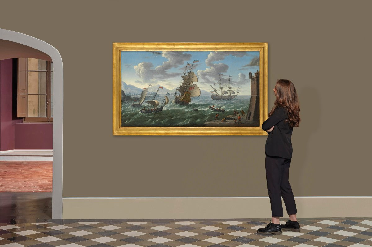 Navires dans une baie – Abraham Storck (1644 – 1708)-photo-2