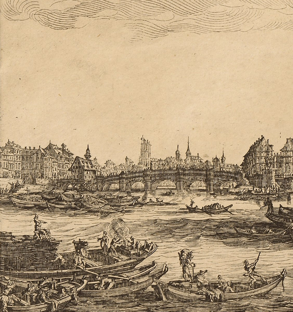Vue du Pont Neuf et de la Tour de Nesle, Jacques Callot (Nancy, 1592 – 1635)-photo-3