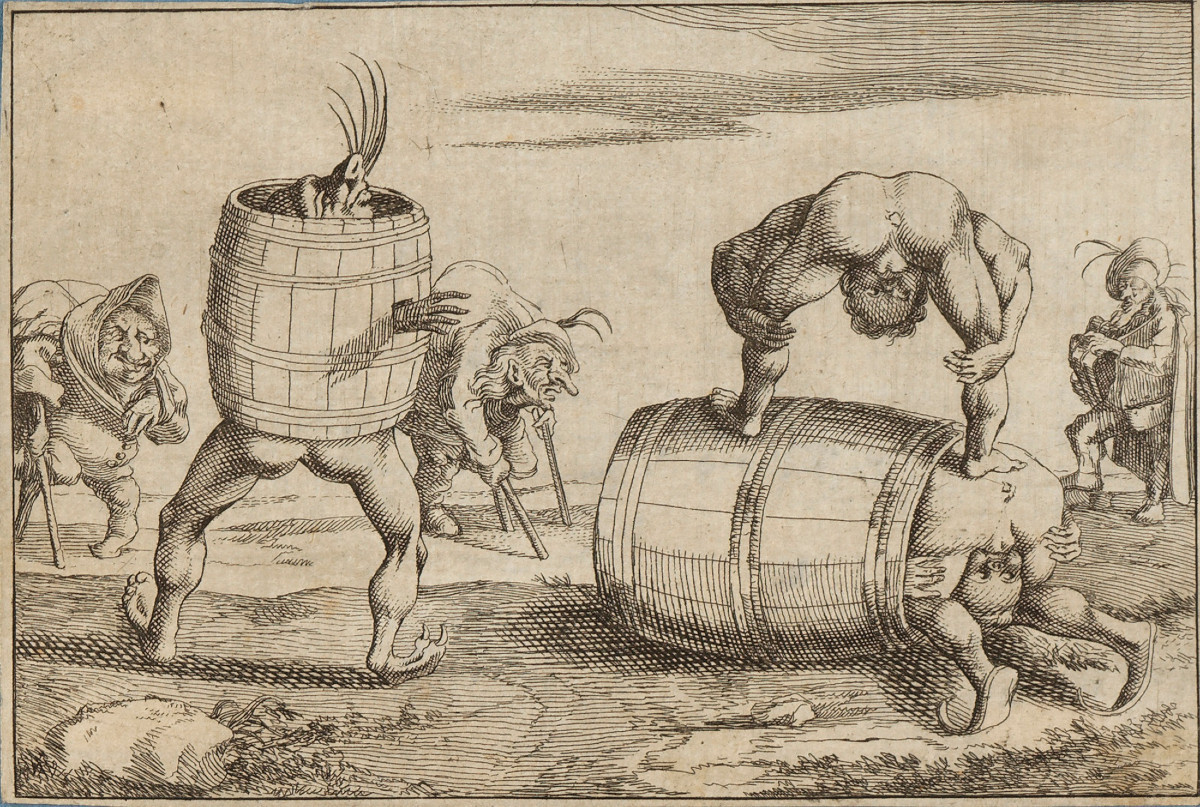 Scène satirique, attribuée à Giuseppe Maria Mitelli (Bologne, 1634–1718)