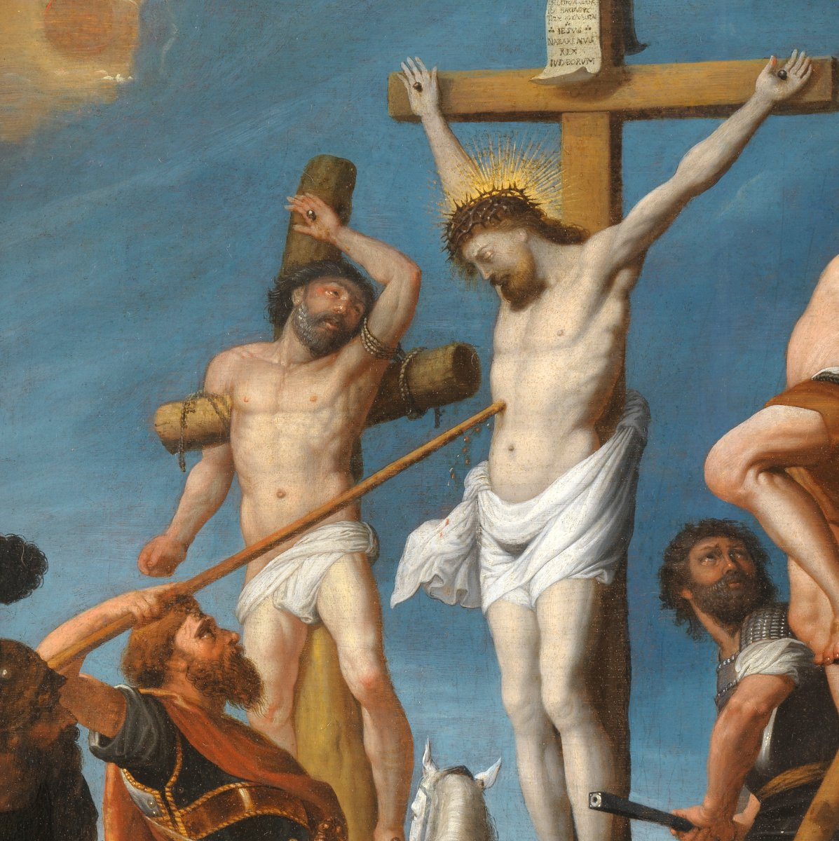 La Crucifixion ou « le Coup de lance », école lorraine du 17e siècle -photo-3