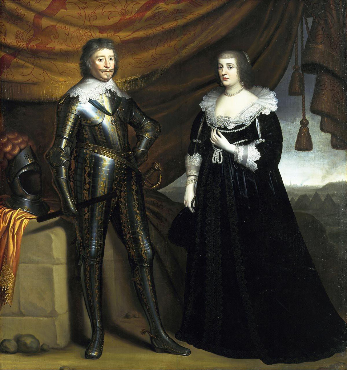 Frédéric-Henri de Orange-Nassau et Amalia van Solms, école hollandaise du XVIIe siècle-photo-3