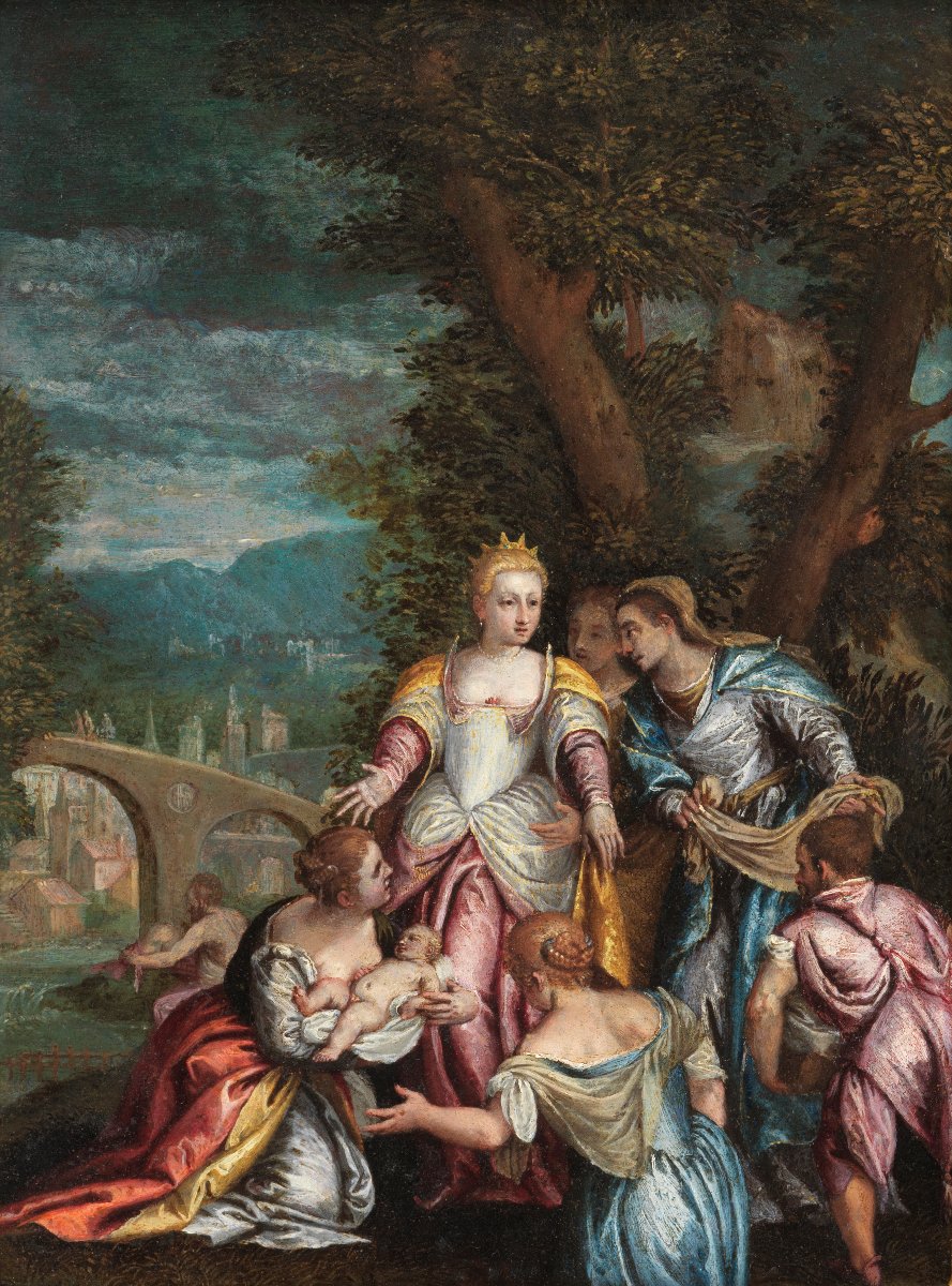 Moses Saved From The Waters. Attributed To Hans Rottenhammer (1564 - 1625)-photo-2