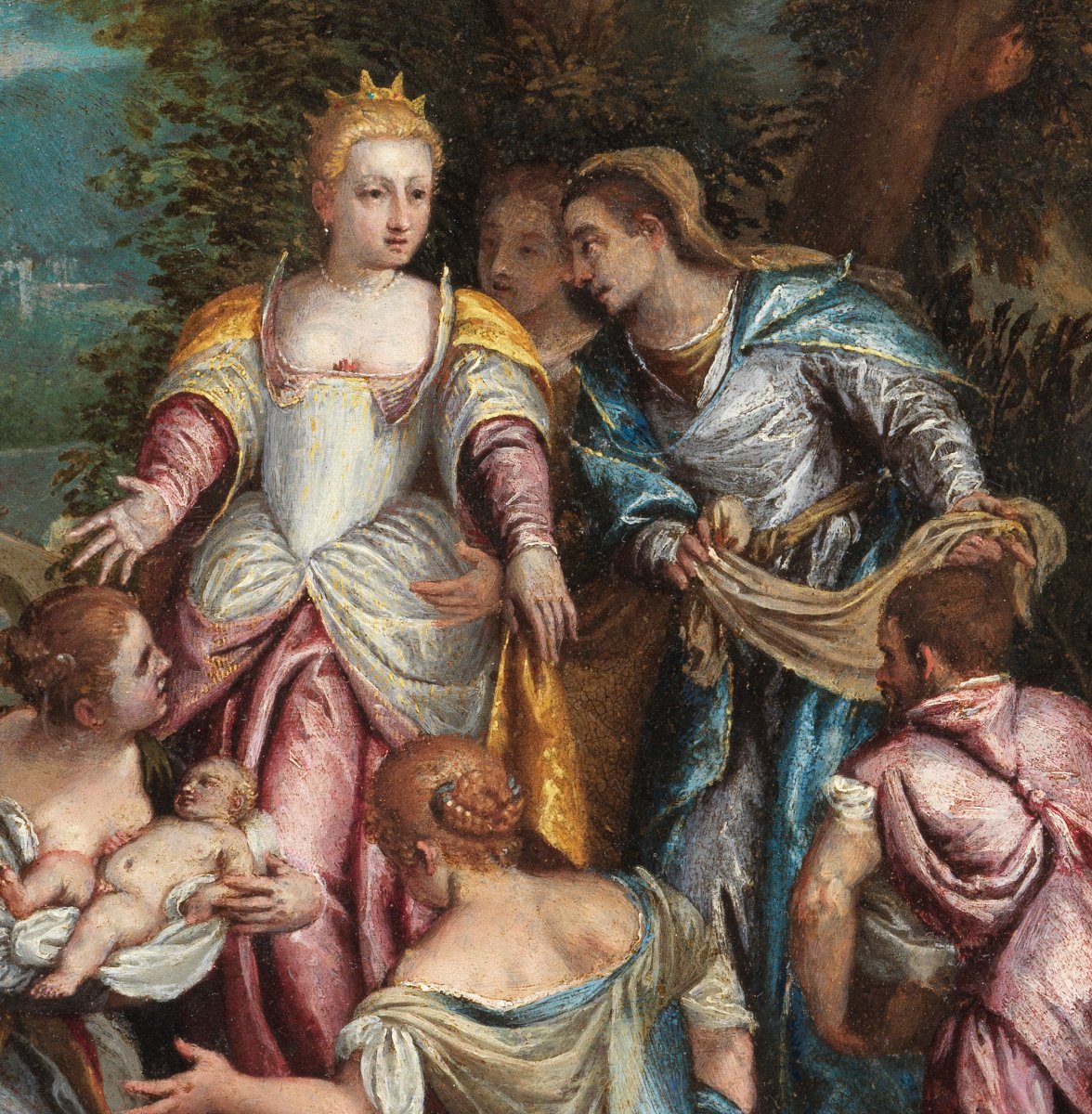 Moses Saved From The Waters. Attributed To Hans Rottenhammer (1564 - 1625)-photo-3