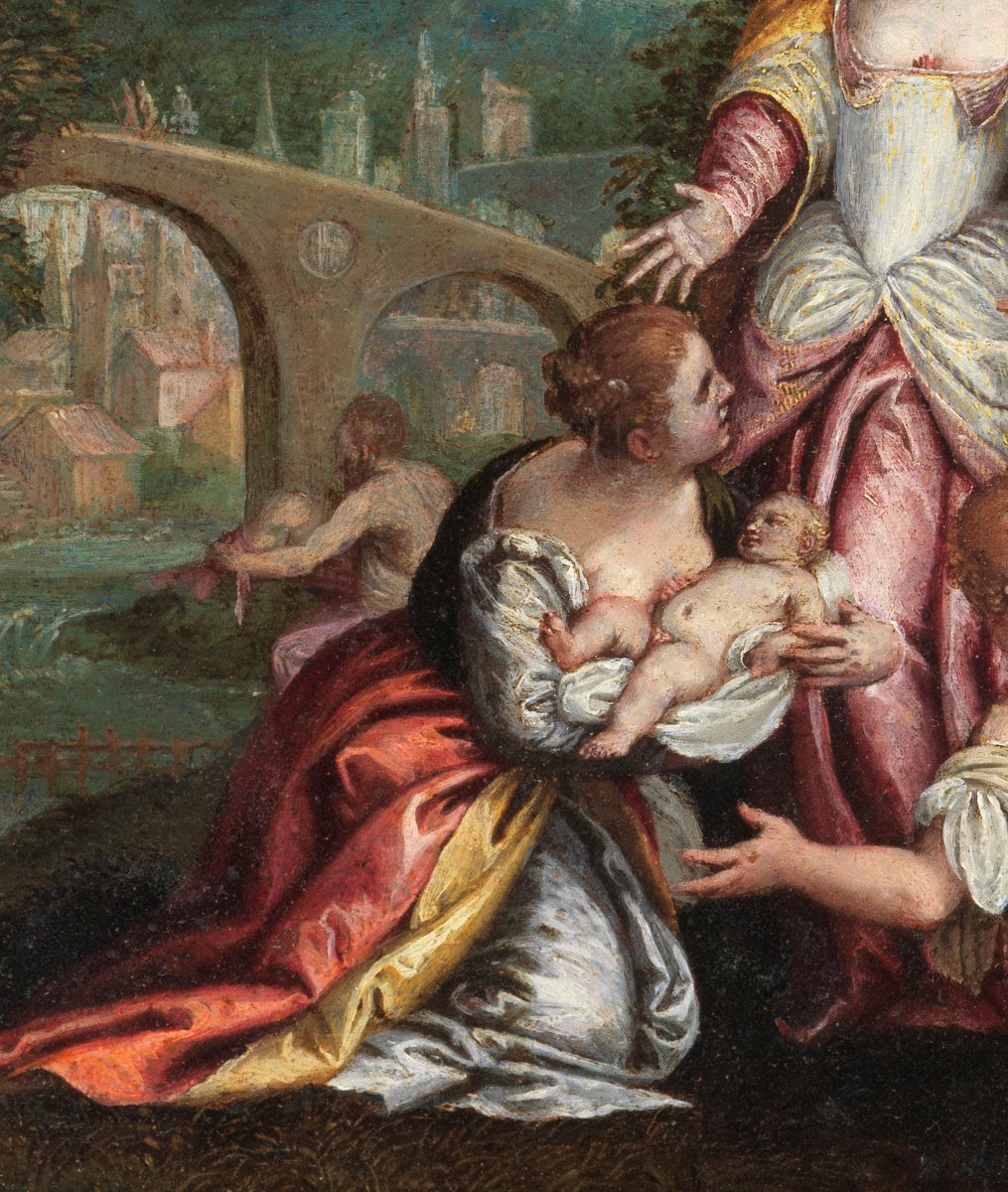 Moses Saved From The Waters. Attributed To Hans Rottenhammer (1564 - 1625)-photo-4