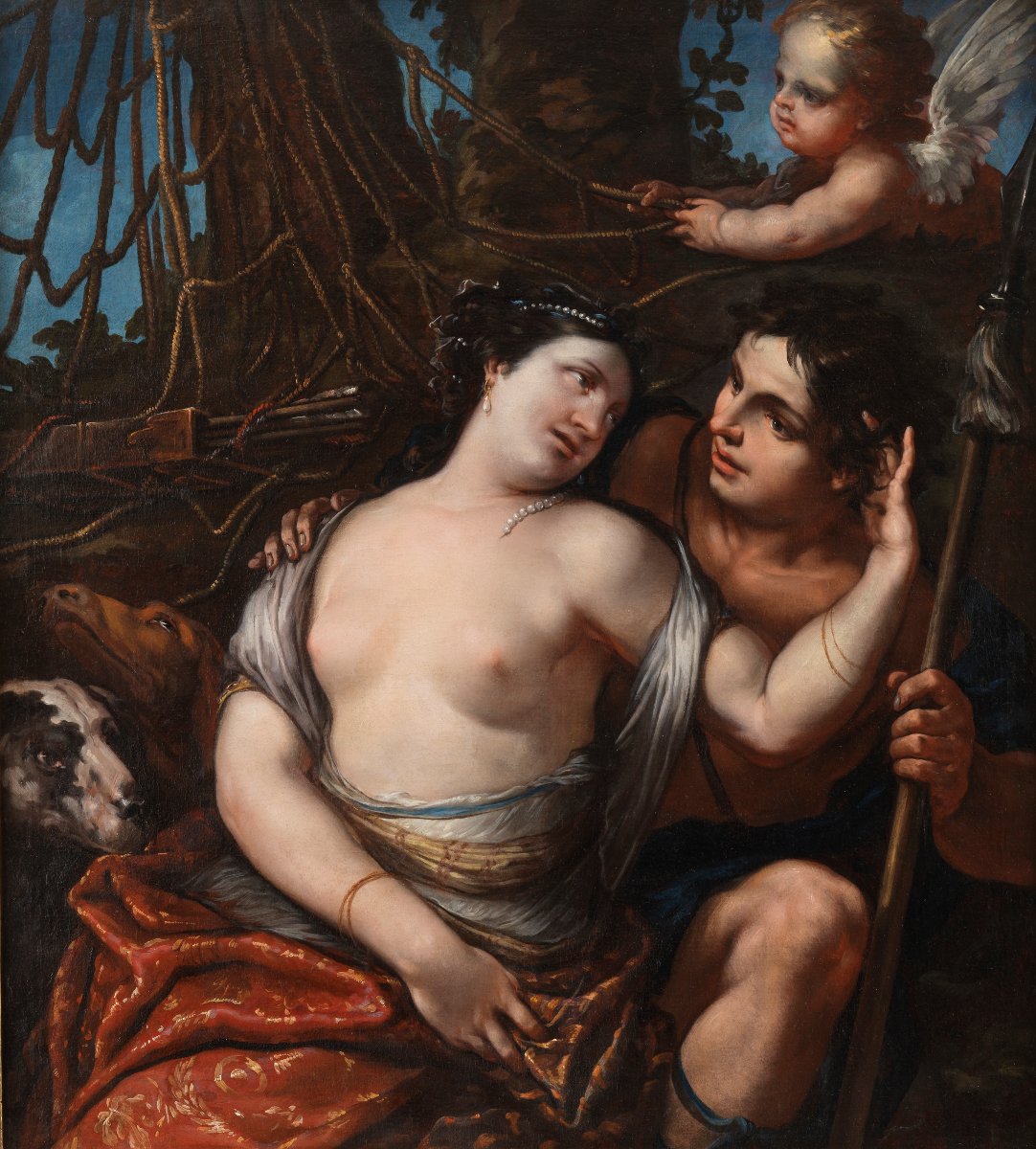 Vénus et Adonis – Attribué à Antonio Bellucci (1654 – 1726)-photo-2