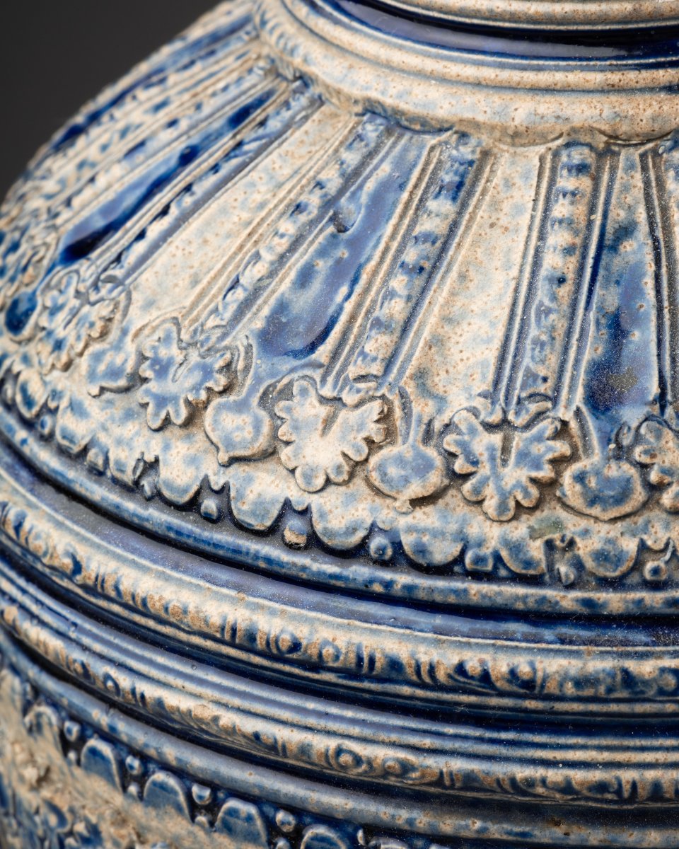Large Glazed Stoneware Pitcher Or Jug, 17th Century-photo-2