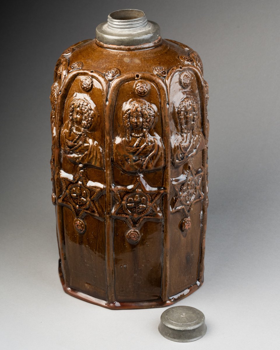 Large Stoneware Bottle – Germany, Creussen, 17th Century-photo-2