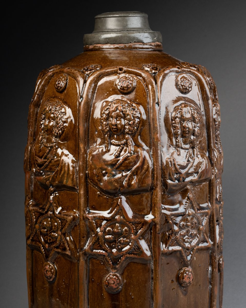 Large Stoneware Bottle – Germany, Creussen, 17th Century-photo-3