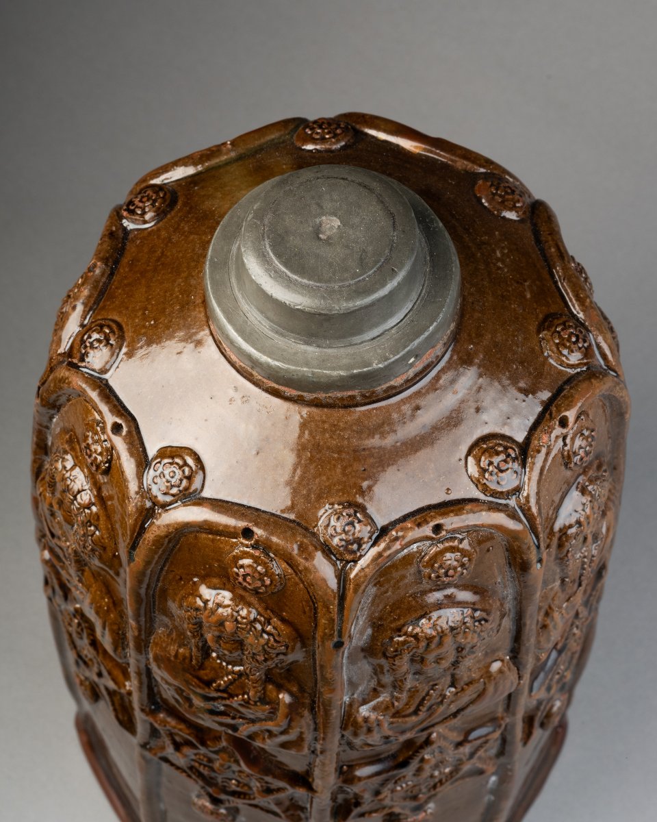 Large Stoneware Bottle – Germany, Creussen, 17th Century-photo-4